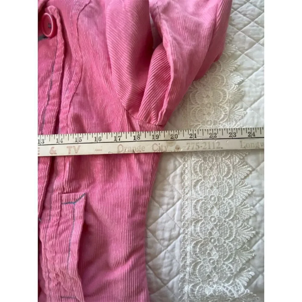 B.B. Dakota Vintage Pink Corduroy Double-Breasted ShortJacket Size L